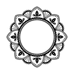 Mandala frame with floral ornament