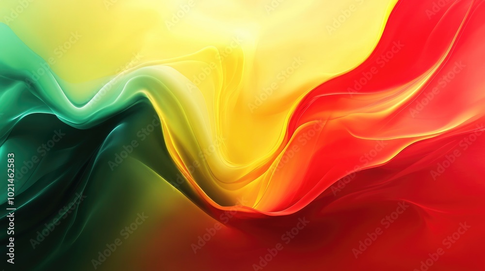 Poster Abstract gradient blend of red yellow and green in a modern art design suitable for creative templates posters banners and web presentations featuring a flowing trendy fantasy backdrop