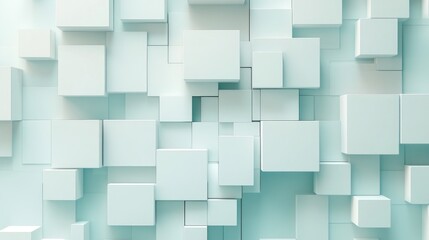 Abstract 3D Background Of Chaotic White Squares Confusion And Disorder Selection Of Essential Information Or Data Challenges And Obstacles In Business Searching For Solutions