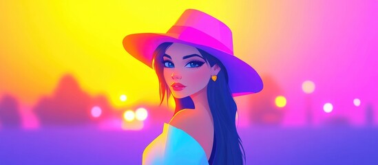 Beautiful Young Stylish Woman Outdoors At Sunset