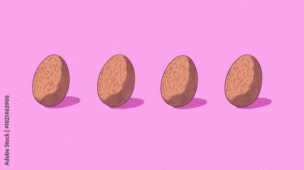 Aufkleber chocolate easter eggs on a pastel pink background flat lay design easter theme with ample copy space