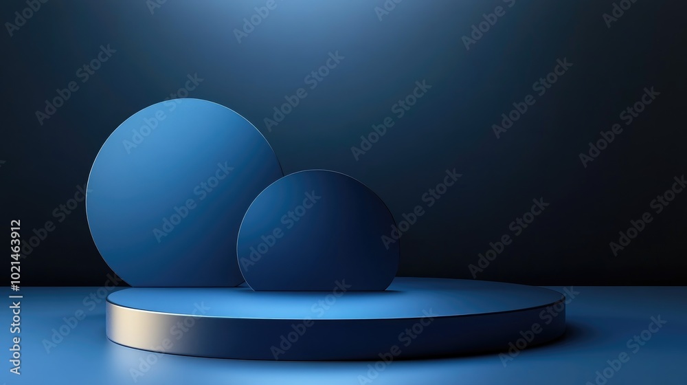 Aufkleber Abstract background with geometric shapes podium for product presentation 3D rendering