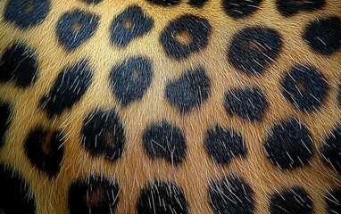 Close-up view of a jaguar's distinctive coat pattern showcasing golden spots on a lush background in a natural habitat