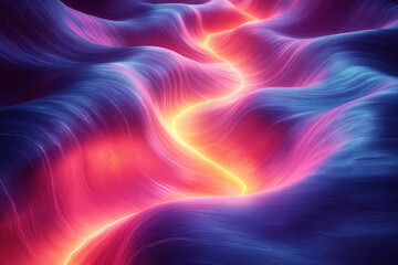 Obraz premium A futuristic abstract scene where colorful undulating lines curve and twist,