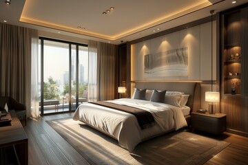 Modern Luxury Bedroom Interior Design Illustration