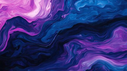 Obraz premium An abstract swirl of vibrant purple and blue hues blending together on a smooth .