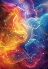 Abstract Colorful Space Nebula Design