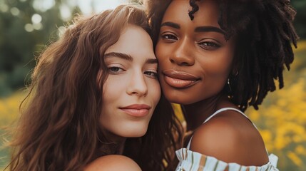 "Love Knows No Bounds: Celebrating Multi-Ethnic Beauty in a Young Lesbian Couple"

Highlights the diversity and love shared between the couple.