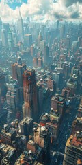 Naklejka premium Aerial View of a Futuristic Cityscape