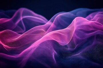 Obraz premium Abstract Purple and Blue Wavy Lines on a Dark Background