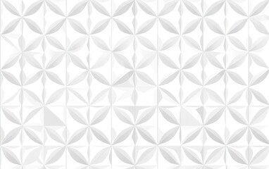 Elegant white textured wall pattern featuring 3D flower-like designs in a modern interior setting