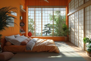 Stylish Modern Japanese Bedroom Interior Design
