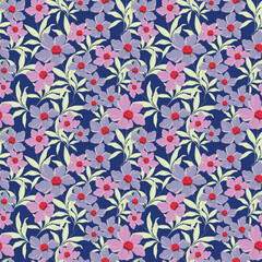 Beautiful pattern with flowers and leaf. Floral vector illustration
