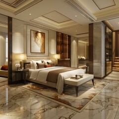 Luxury Master Bedroom Interior Design Illustration