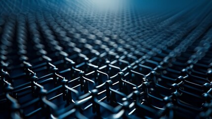 Fototapeta premium A close up of a metal mesh with a blue hue