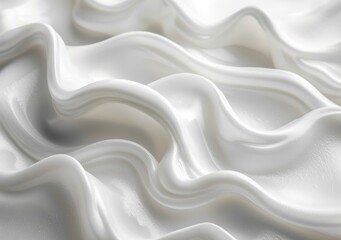 Obraz premium Close-up of white cream with a smooth and silky texture