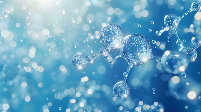 A 3D rendering of a water molecule