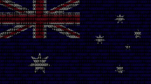 Binary code on flag of Australia. Program source code or Hacker concept on Australian flag. Australia digital technology security, hacking or programming