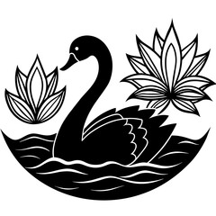 swan on the water