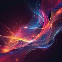 Fototapeta premium Abstract Colorful Flowing Lines and Stars