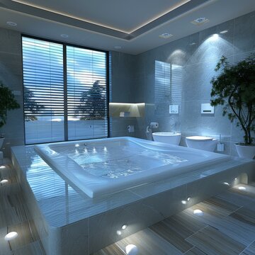 Modern Luxurious Bathroom with Jacuzzi