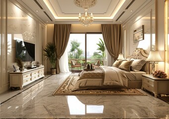 Luxury Bedroom Interior Design Illustration