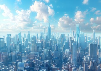 Futuristic Cityscape Aerial View