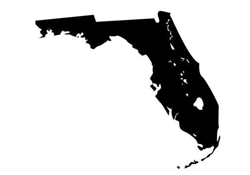 Silueta negra del mapa de Florida