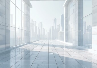 Fototapeta premium Modern Office Space with City View