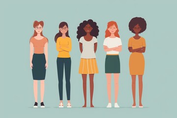 Obraz premium A group of diverse women standing together