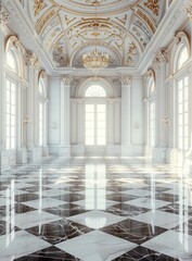 Fototapeta premium Elegant Royal Palace Ballroom Interior Design