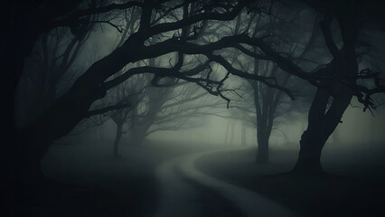 Obraz premium Nature’s Serene Veil: Exploring Fog-Covered Landscapes