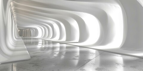 Obraz premium Abstract White Architectural Tunnel Corridor