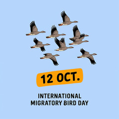 Vector Design for World Migratory Bird Day Celebrating Global Bird Migration and Conservation Efforts