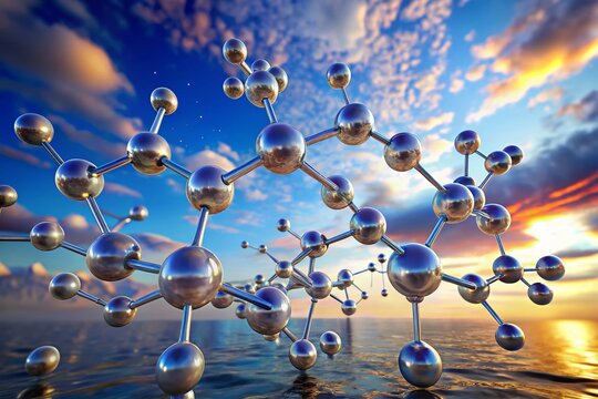 Molecular structure of hexane represented as C6H12 in a clear and detailed scientific illustration