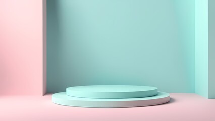 empty green stage with screen