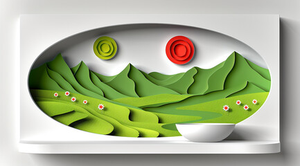 green cup with leaves