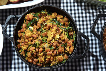 farofa with beans brazilian food tropeiro beans