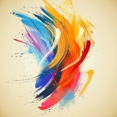 Abstract Colorful Brushstrokes Art Design
