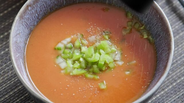 Gazpacho in a beautiful plate