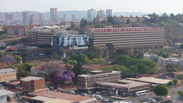 Steve Biko Academic Hospital in Pretoria, South Africa. Aerial view