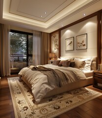 Elegant Bedroom Interior Design Illustration