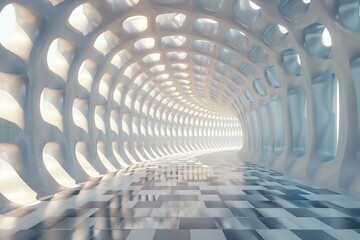 Fototapeta premium Abstract Futuristic Tunnel Corridor