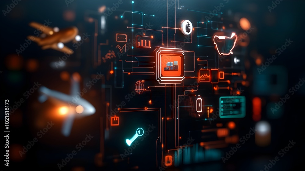 Poster cutting edge ai powered logistics network with futuristic data flows and smart algorithms enabling s
