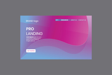 Modern web design landing page concept,  minimal landing page design
