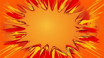 Abstract pop art orange background. Generative Ai.