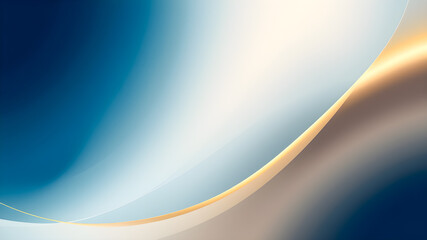 abstract blue background with golden lines and copy space for your text