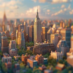Obraz premium Pixelated Cityscape of New York