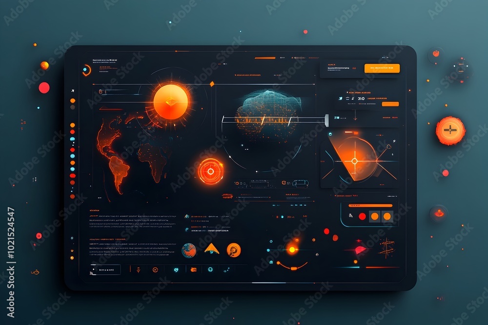Poster sophisticated and futuristic user interface design showcasing dynamic hud display immersive game gui