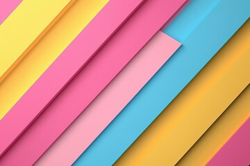 Fototapeta premium Abstract Diagonal Pattern of Pastel Pink, Blue, and Yellow
